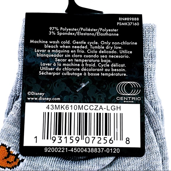 🆕 Disney Mickey Mouse Pluto Gray Crew Socks - Picture 6 of 6